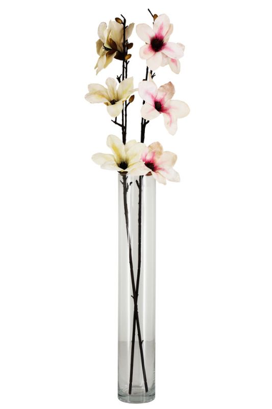 Artificial Velvet Touch Magnolia X 3 Head - White - Set of 6