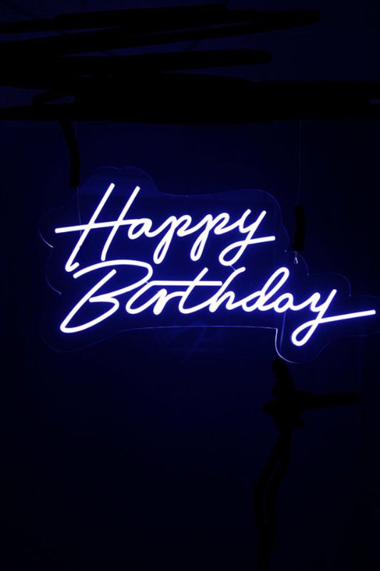 Neon LED Sign - Neon LED 'Happy Birthday' - White