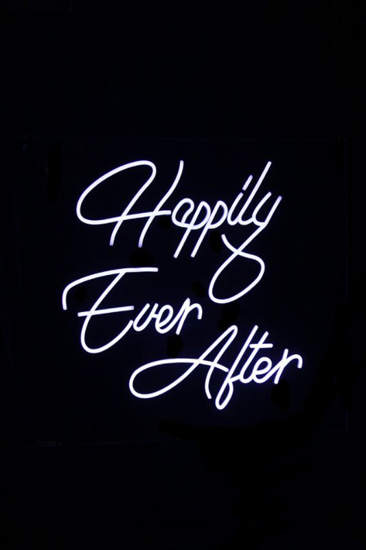 Neon LED Sign - Neon LED 'Happily Ever After' - White