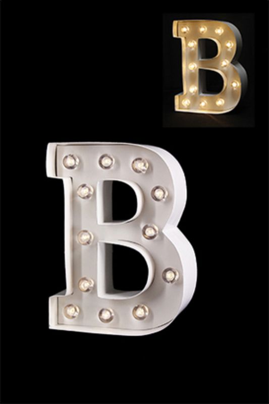Gloss Card LED Letter 'B' - - Warm White 2 X AAA Battery (Required) - White