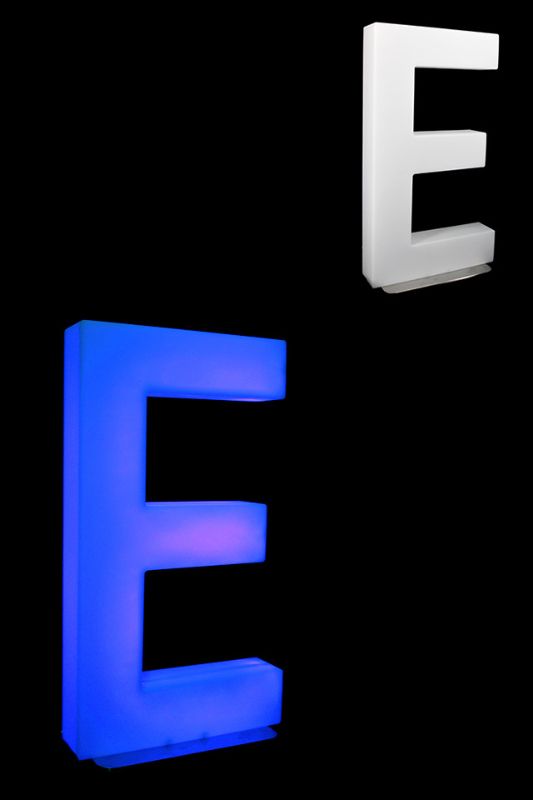 Giant LED Letter E - RGB Remote S/S Base - Assorted