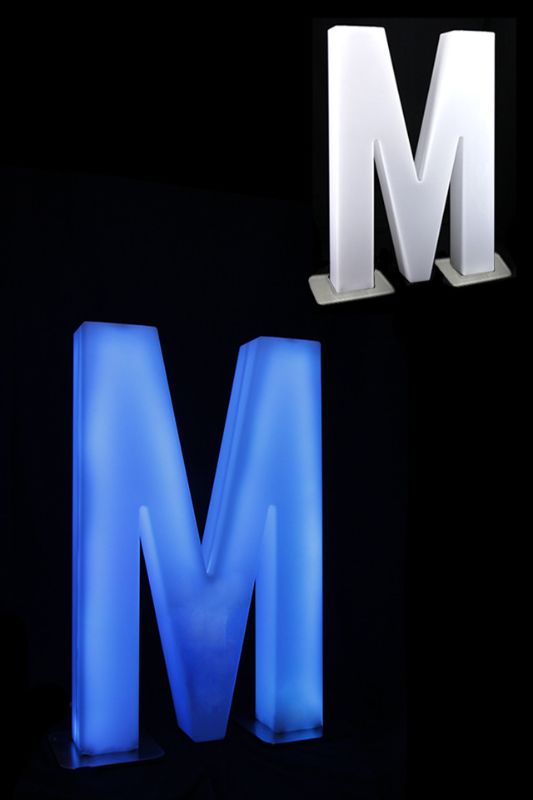 Giant LED Letter M - RGB Remote S/S Base - Assorted