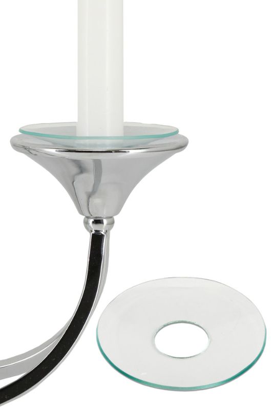 Glass Candle Disc (Wax Protector for Candelabra) - Clear - Set of 12