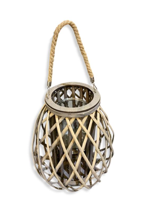 Rustic Belly Cane Lantern - Twig - Set of 6