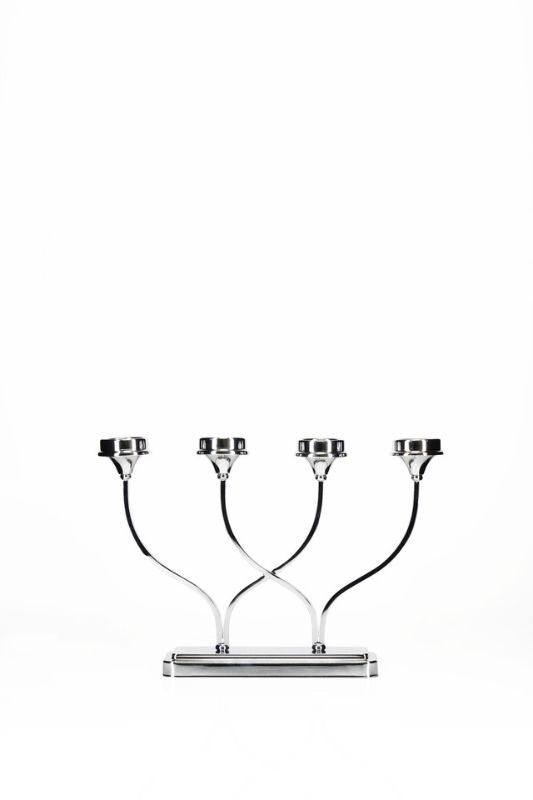 'Link' 4 Arm Candle Holder - Silver