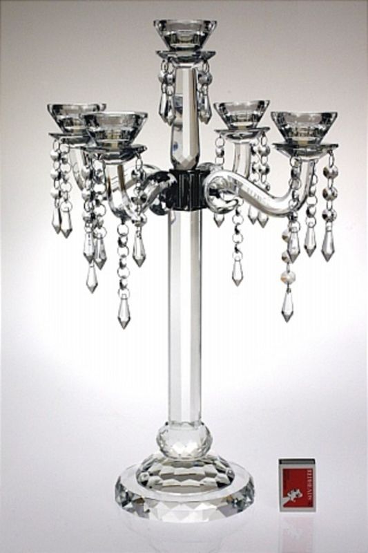 K9 Crystal Candelabra 4arm/5holder with drops - Clear