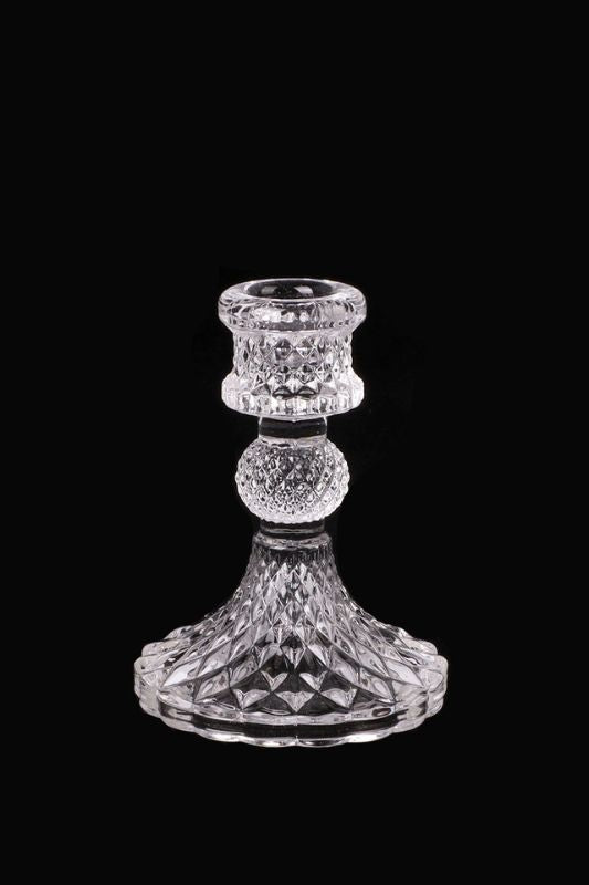 Pineapple Design Glass Candle Holder - Clear - Set of 6