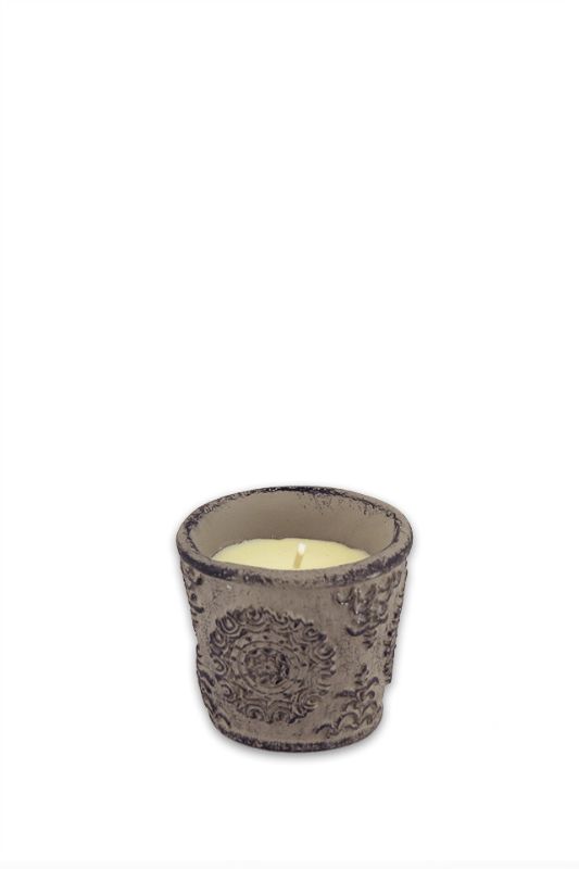 Small Citronella Candle - Cement Pot - Grey - Set of 6