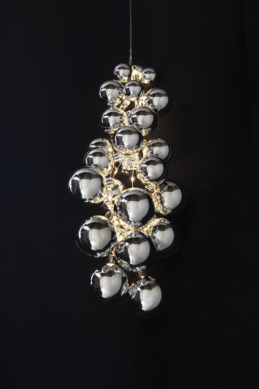 22 LED Cascading Baubles - Silver