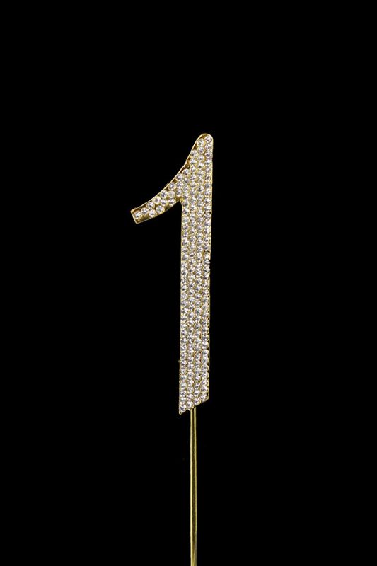 Diamante Cake Number 1 - Gold