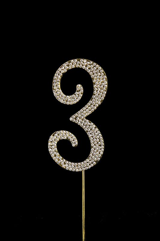 Diamante Cake Number 3 - Gold