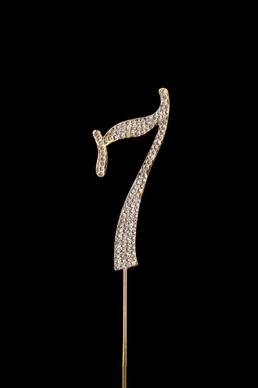 Diamante Cake Number 7 - Gold