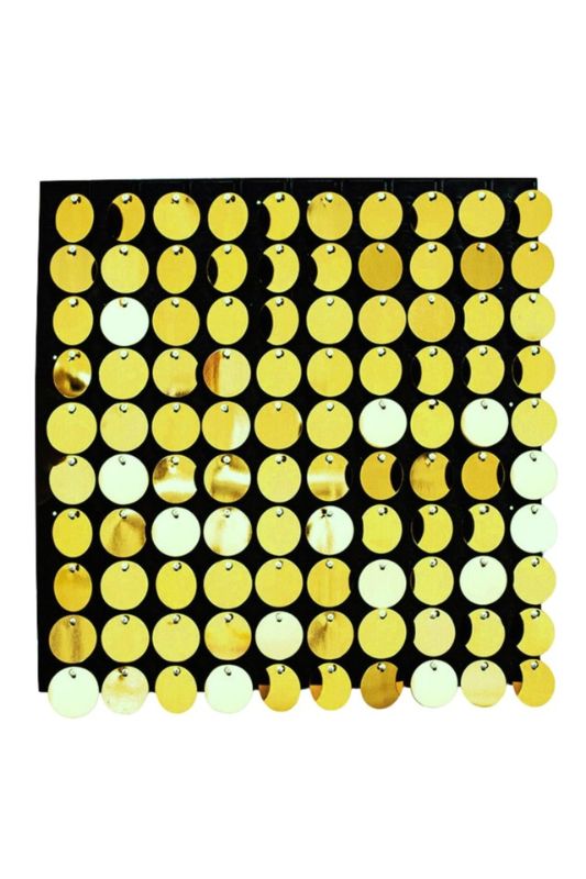 Round Sequin Backdrop Gold - Gold - Set of 24