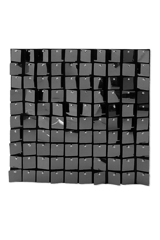 Square Sequin Backdrop Black - Black - Set of 24