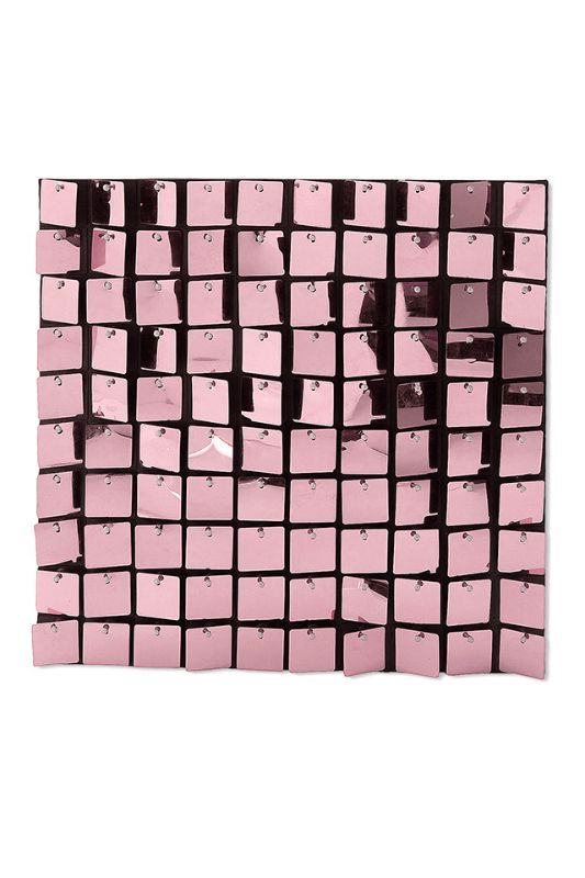 Square Sequin Backdrop Pink - Pink - Set of 24