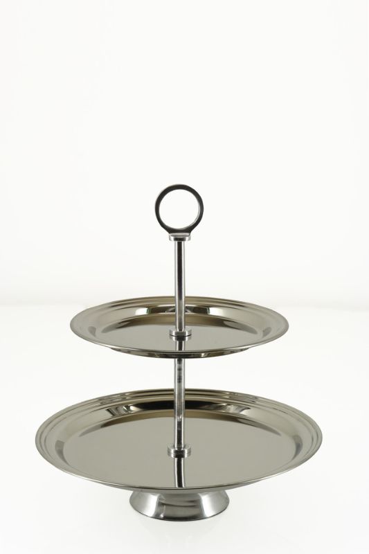2 Tier Cupcake Stand - Silver