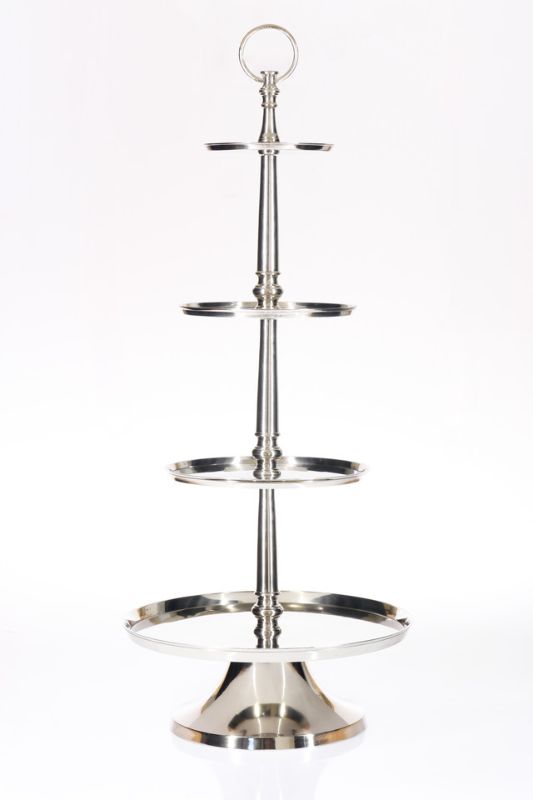 Alum 4 Tier Cake Stand - Silver