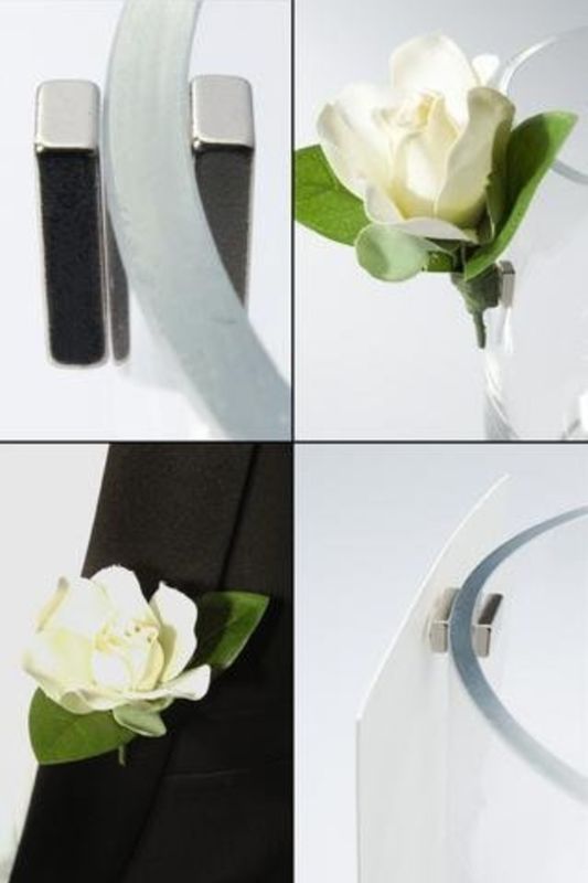 Florist - Corsage Magnets (Min 35 Pairs) - Silver - Set of 35