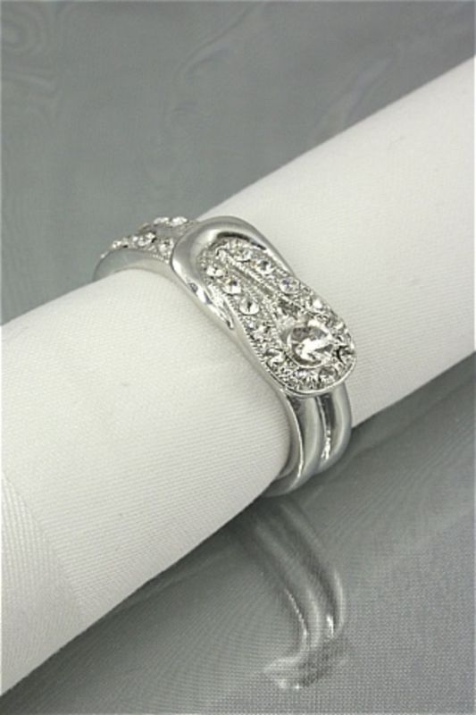 Napkin Ring - Loop - Silver - Set of 20