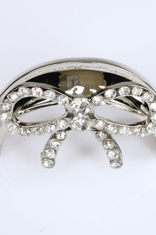 Name Card Holder 'Bow' - Silver - Set of 12