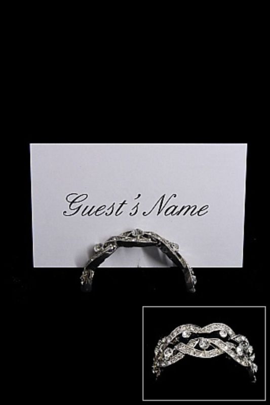 Name Card Holder 'Plait' - Silver - Set of 18