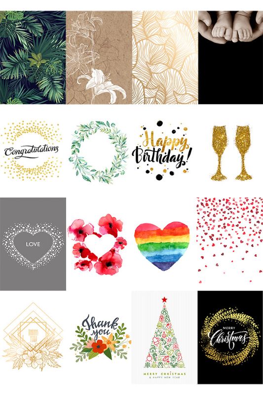 16 Assorted Folded Cards (1000 pcs) - Assorted