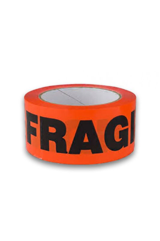 45mic 'FRAGILE' Tape - Red Orange - Set of 6