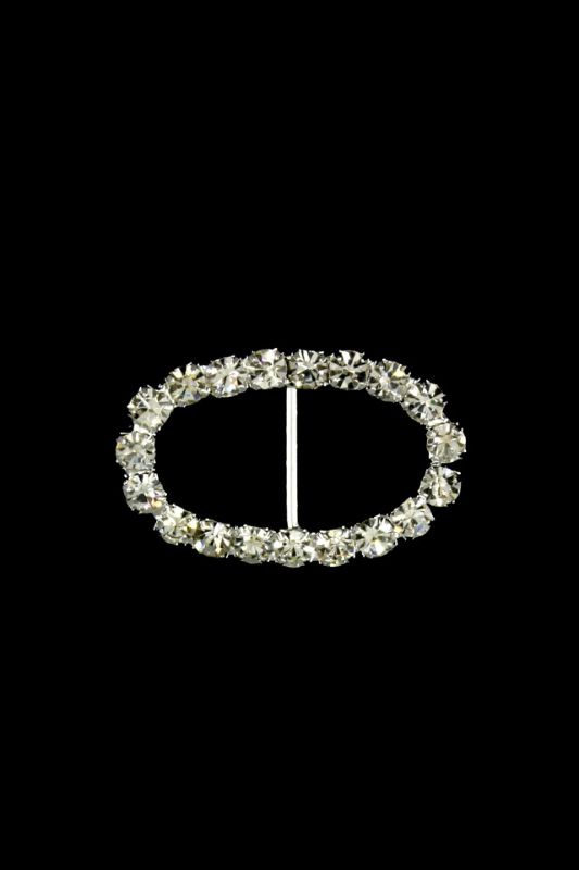 Decorative - Mini Oval Buckle - Silver - Set of 40