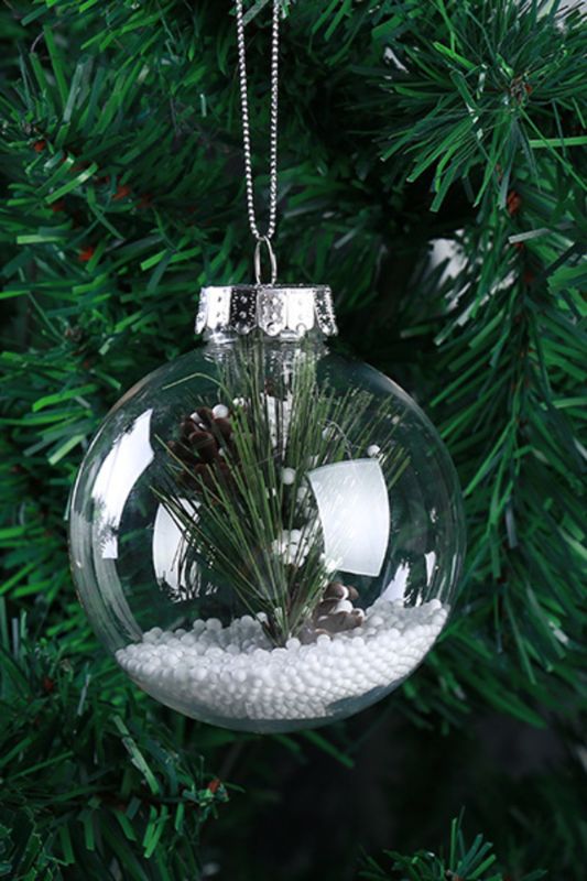 Clear Fillable Christmas Baubles - Clear - Set of 12