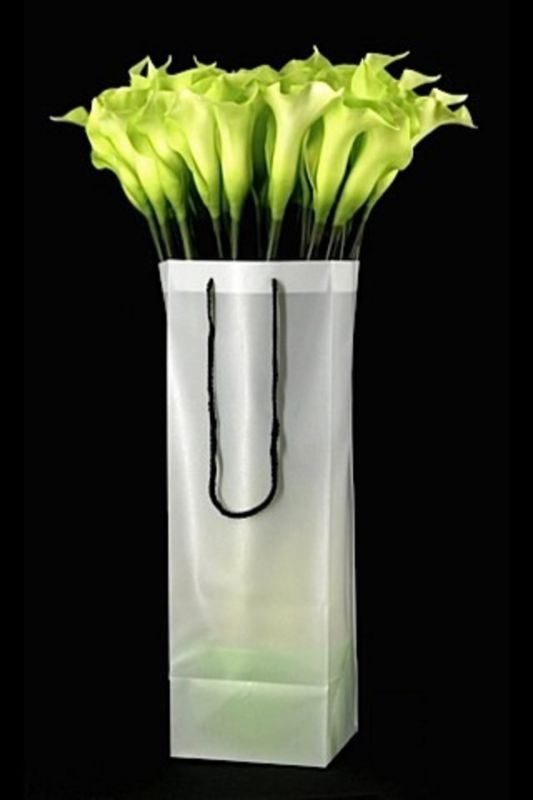Opaque Flower Bag - White - Set of 10