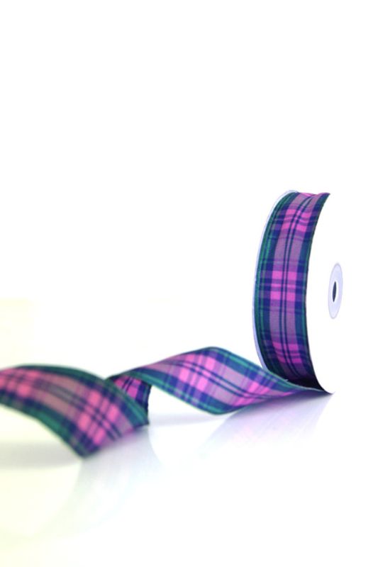 Ribbon - Tartan Ribbon #8 - 23mm - Orchid