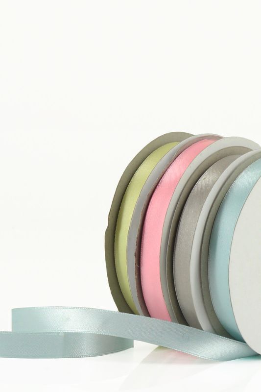Ribbon - Satin Woven Edge Ribbon (Double Face) - Yellow White - Set of 5