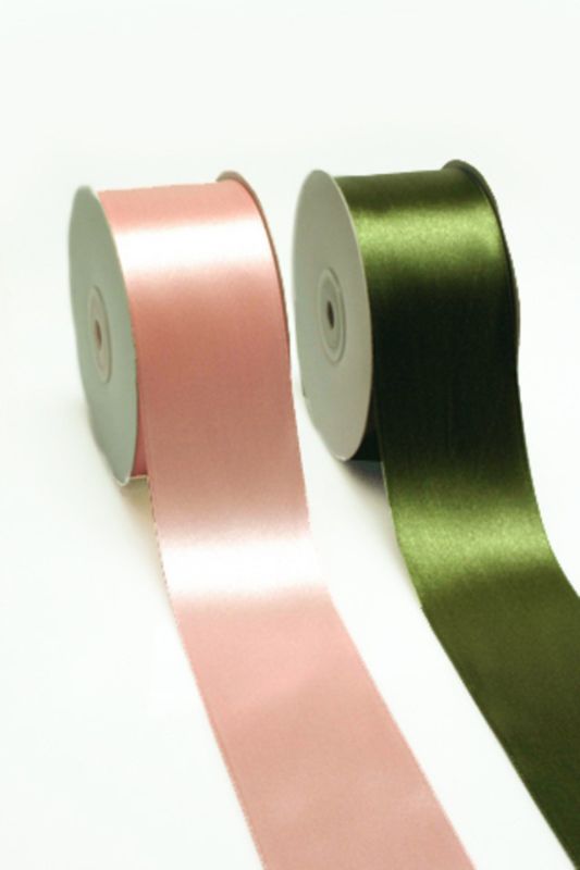 Ribbon - Satin Woven Edge Ribbon (Double Face) - White - Set of 2