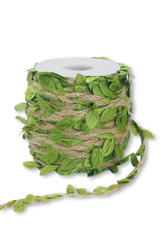 Ribbon - Twine Rope with Leaves - Natural