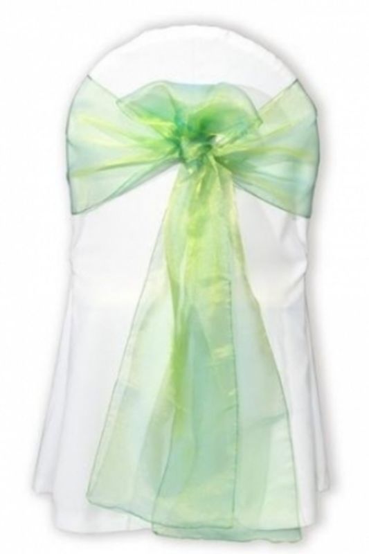 Snow Organza 2-Tone Sash - Silver - Set of 10