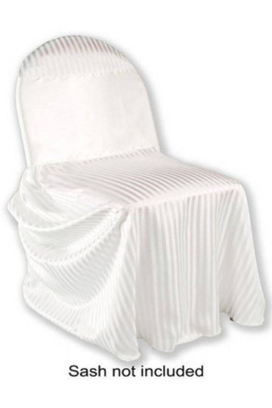 Bag Chair Cover Wide Stripe - White - Set of 10