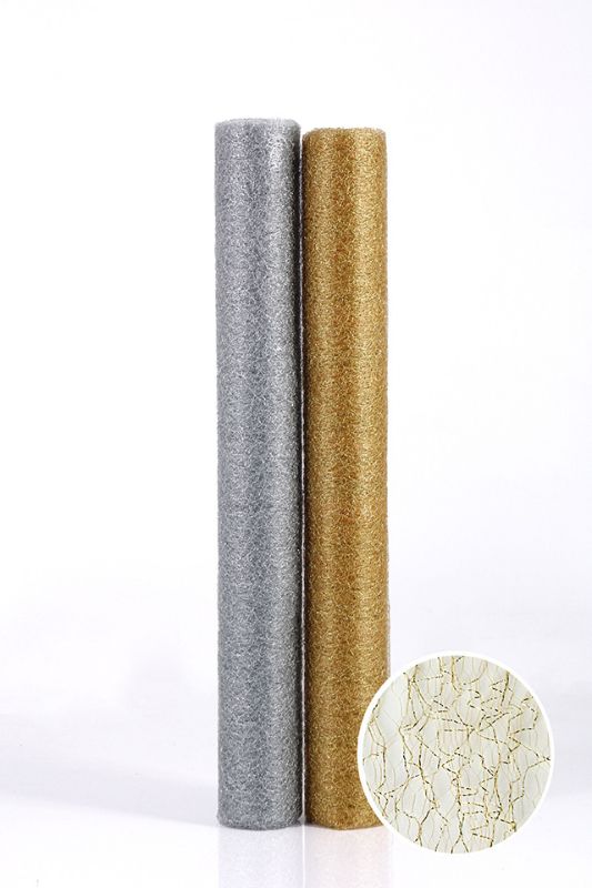 Decorative Wrap - Metallic Raschel Wrap Roll - Silver