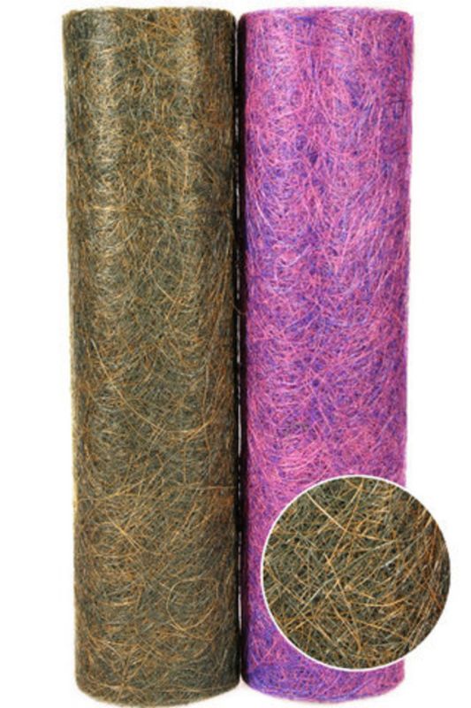 Decorative Wrap - 2-Tone Scrunch Mat Roll - Green Yellow