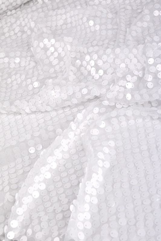 Event Backdrop - Sequin Backdrop Fabric - White 20M roll