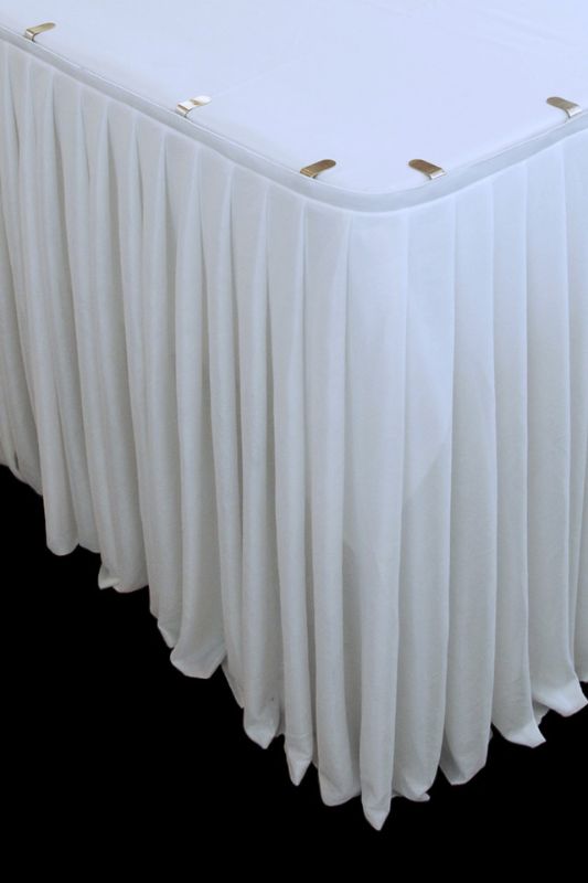 Pleated Table Skirt (Velcro) - White