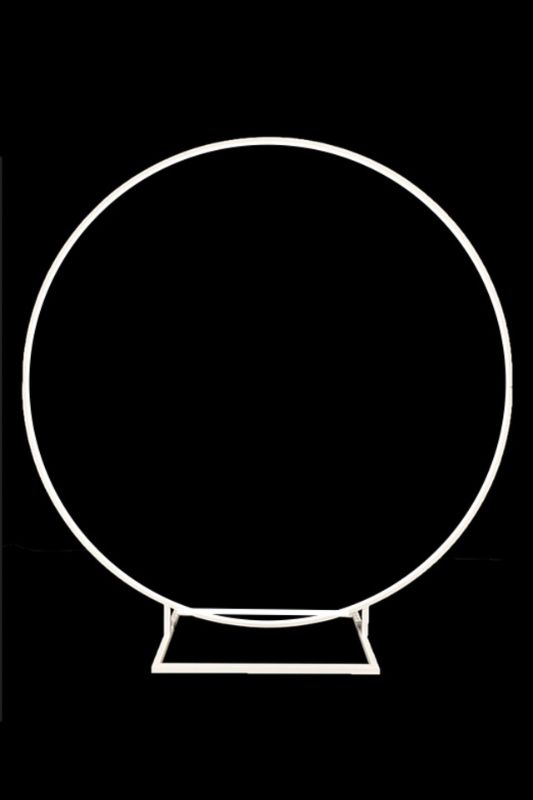 Event Backdrop - Round Wedding Flower Frame - White