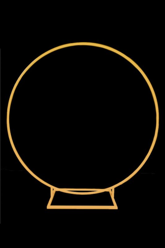Event Backdrop - Round Wedding Flower Frame - Gold
