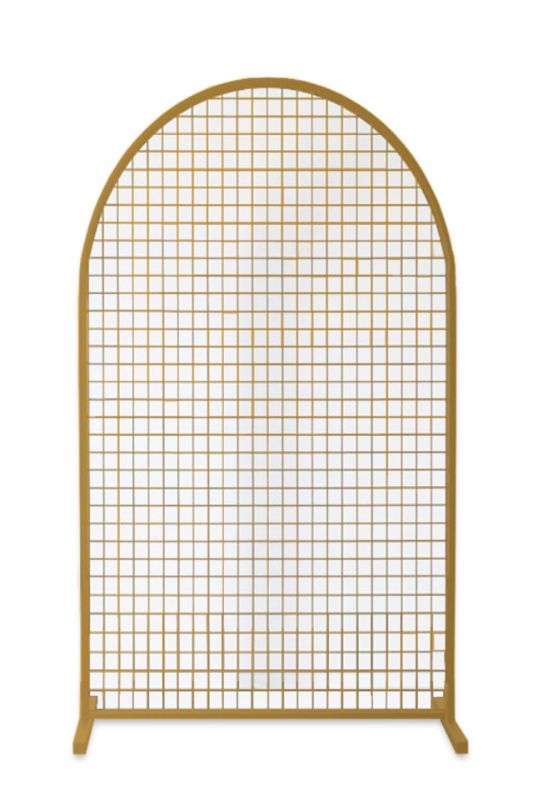 Event Backdrop - Modern Arch Mesh Frame - Gold