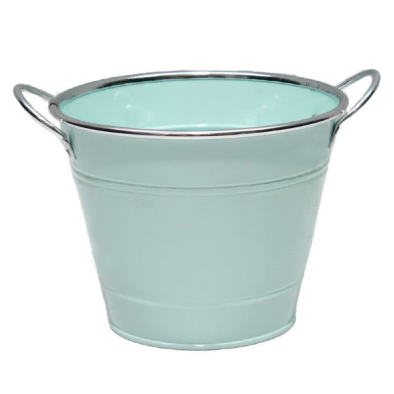 Decorative Tin Decorative Bucket with Handles Mint
