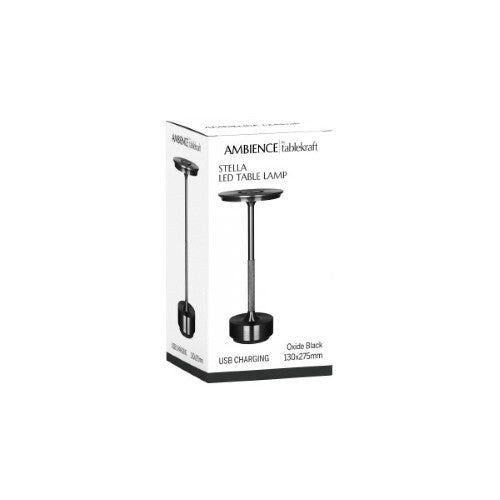 Ambience Stella Cordless LED Table Lamp Oxide Black - Tablekraft