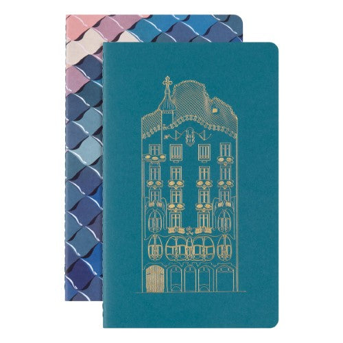 Moleskine LE Cahier Notebook XL Set 2 Ruled + Plain Casa Batllo