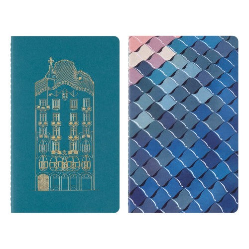 Moleskine LE Cahier Notebook XL Set 2 Ruled + Plain Casa Batllo