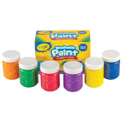 Crayola Washable Kids Paint Pots Classic Colours 6Pk