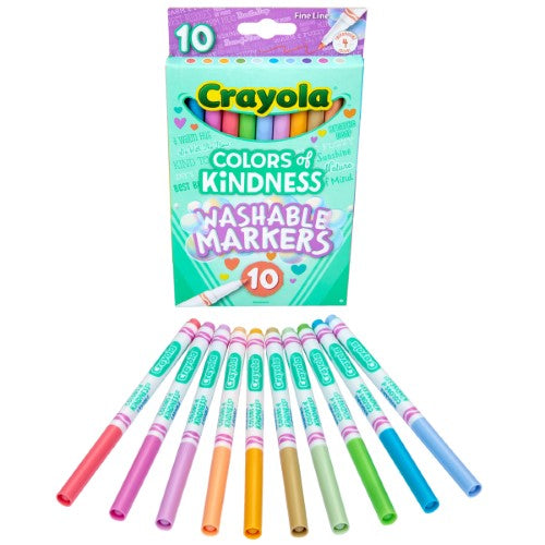 Crayola Colors of Kindness Fineline Washable Markers 10Pk