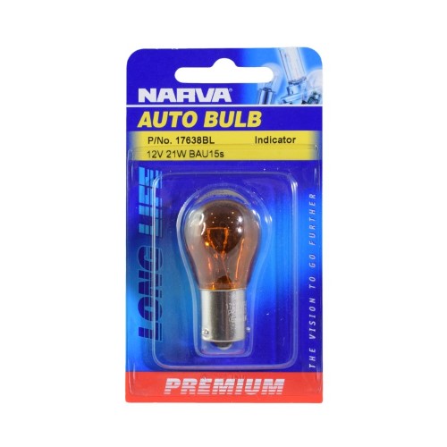 Premium Incandescent Globes - 12v 21w Amber Py21w Bau15s (Blister Pack Of 1)